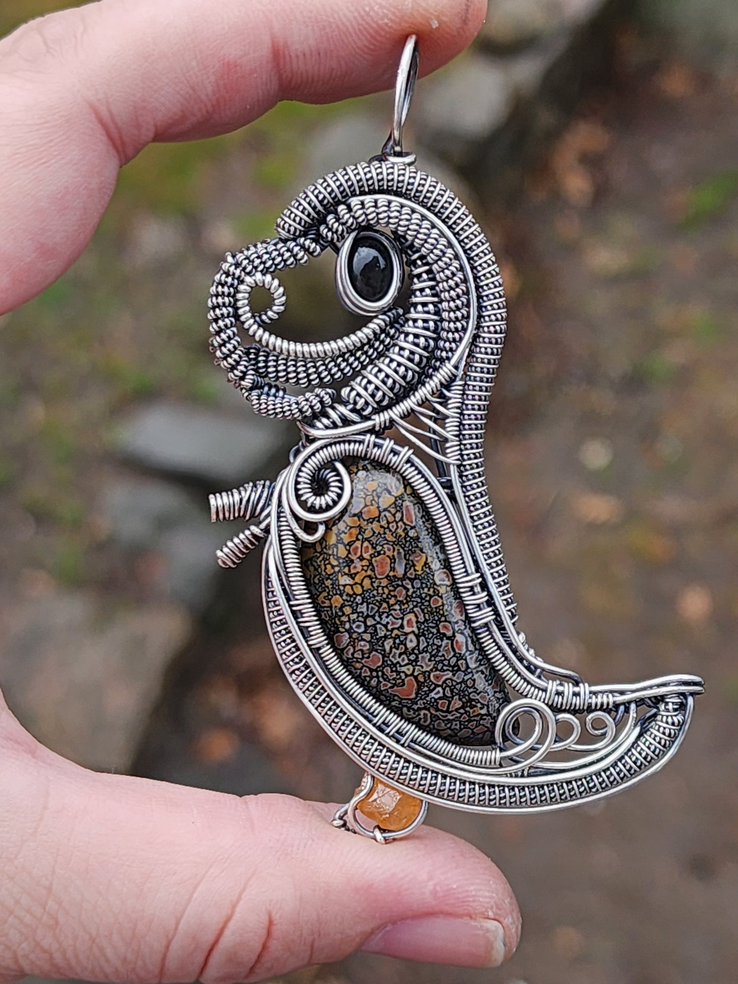 Dinosaur Wire Wrapped Pendant