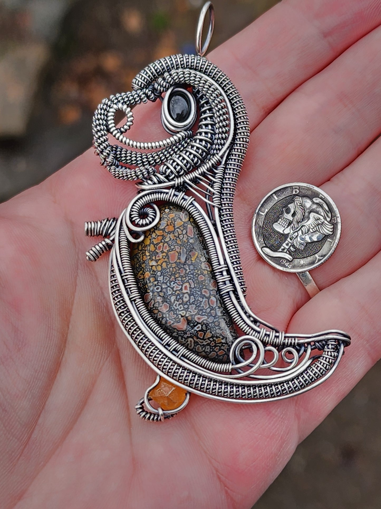 Dinosaur Wire Wrapped Pendant