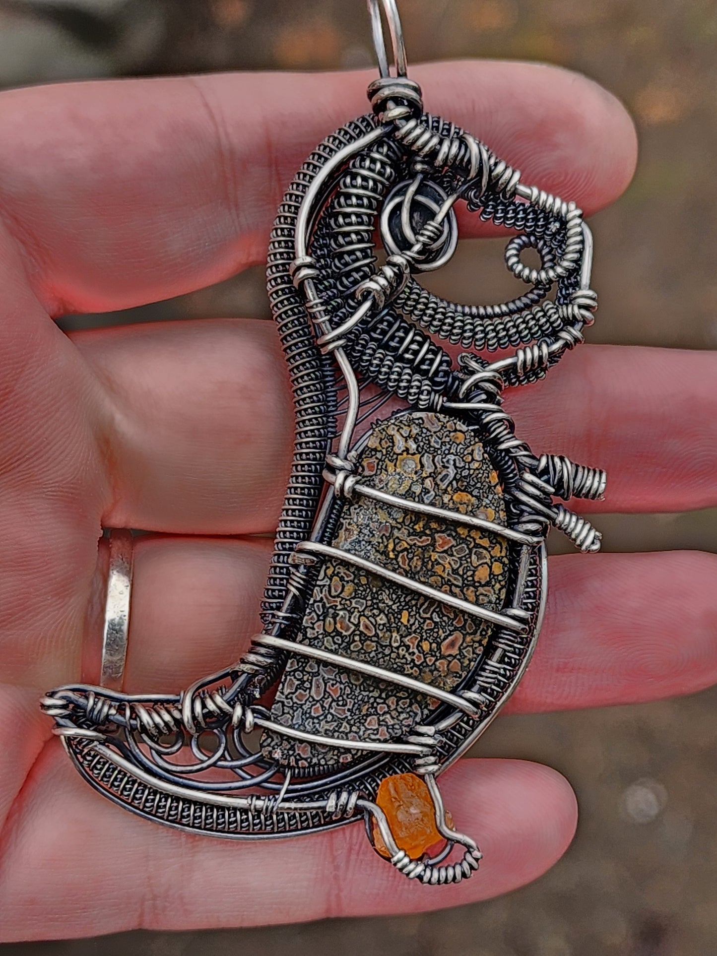 Dinosaur Wire Wrapped Pendant