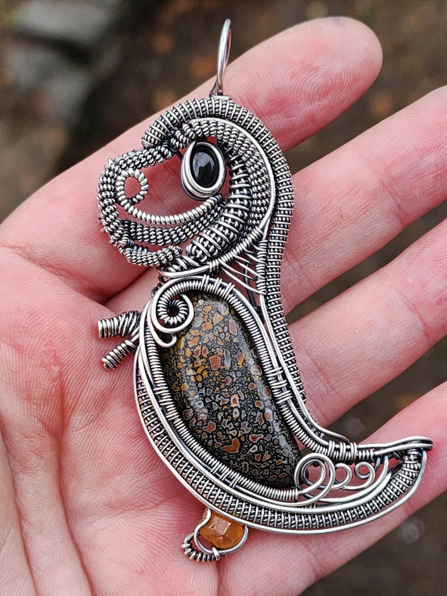 Dinosaur Wire Wrapped Pendant