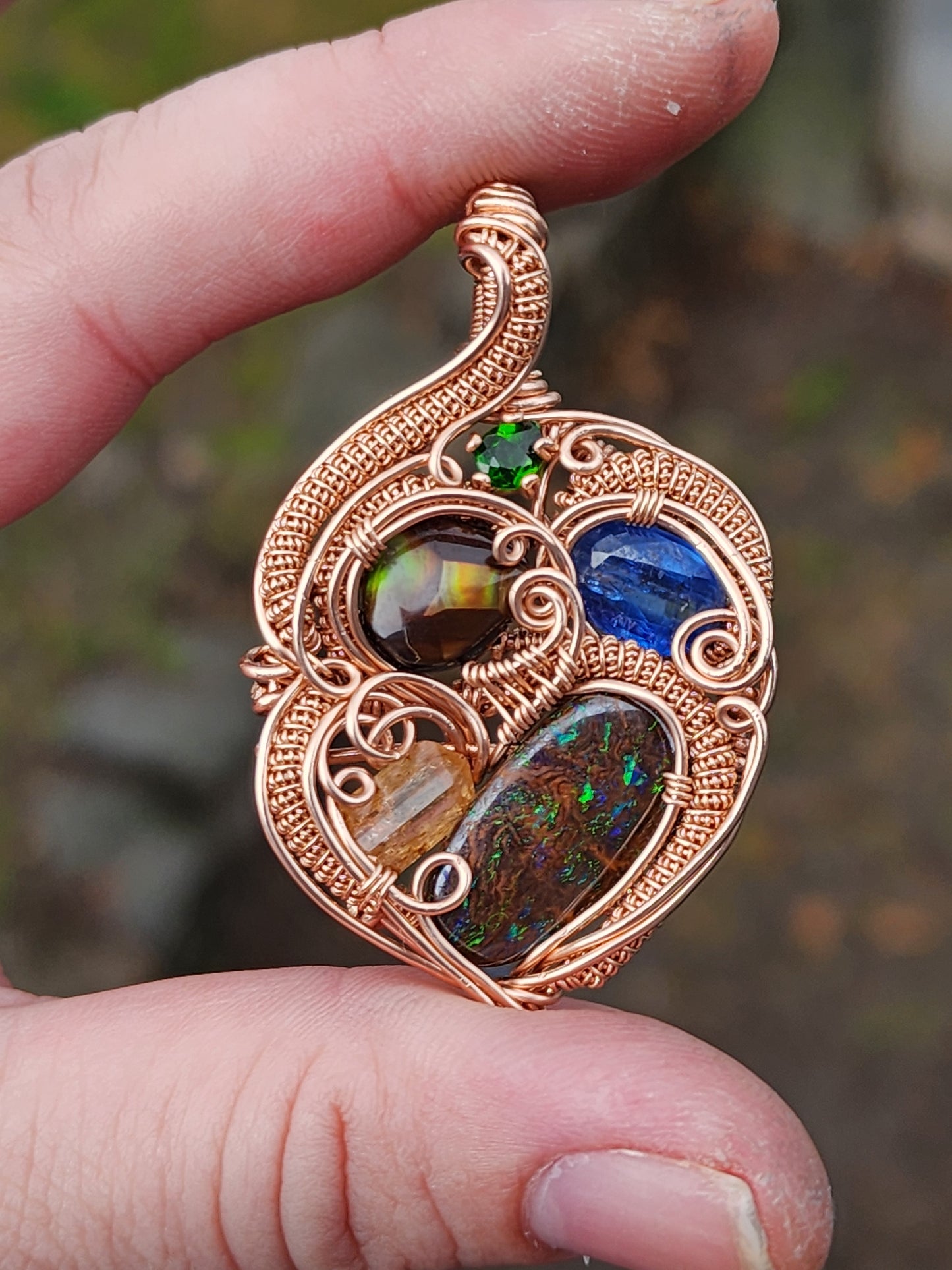 Hearts Desire Wire Wrapped Pendant