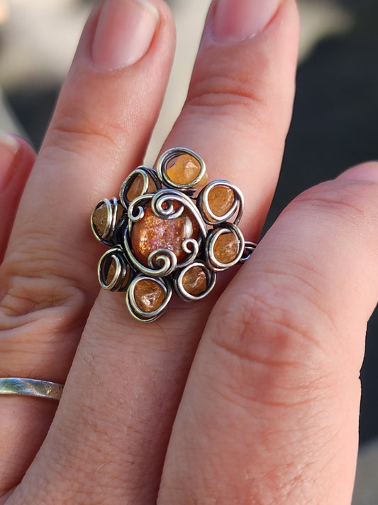 Sun Wire Wrapped Ring