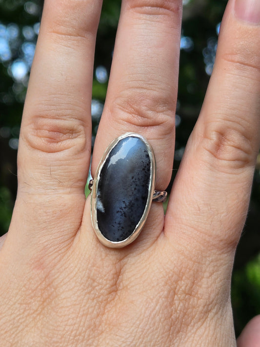 Dendritic opal ring