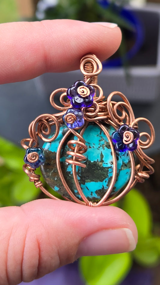 Pumpkin Wire Wrapped Pendant