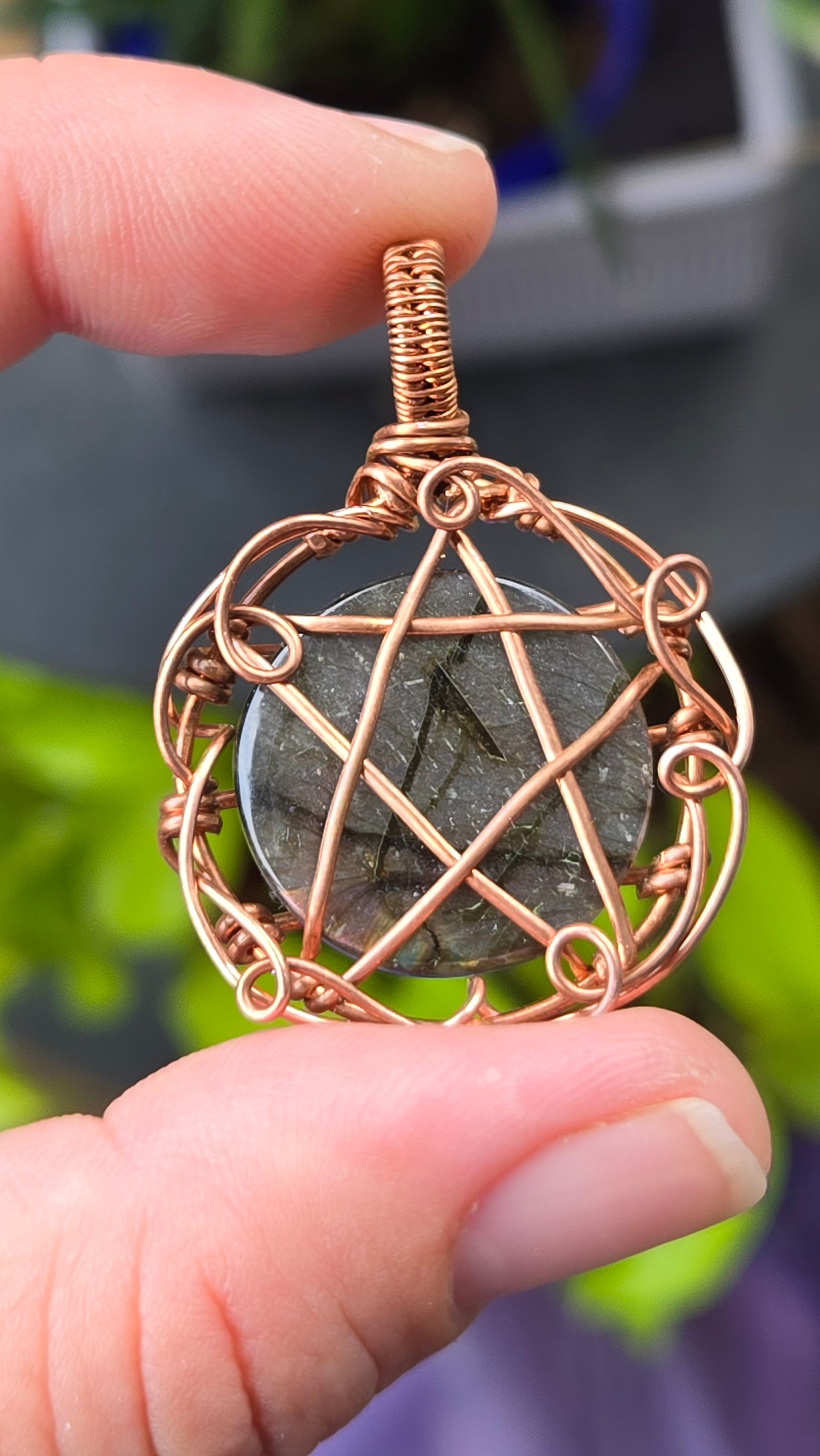 Pentacle Wire Wrapped Pendant
