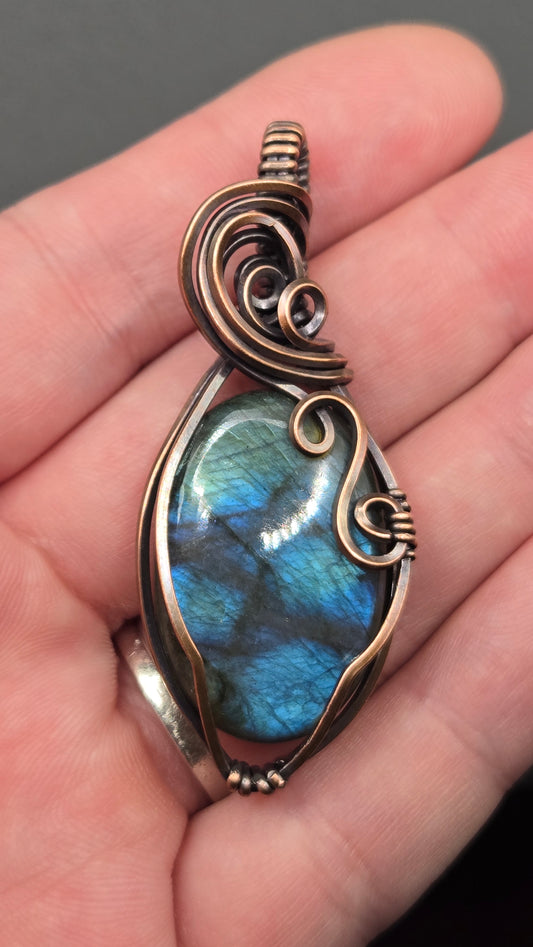 Labradorite Wire Wrapped Pendant