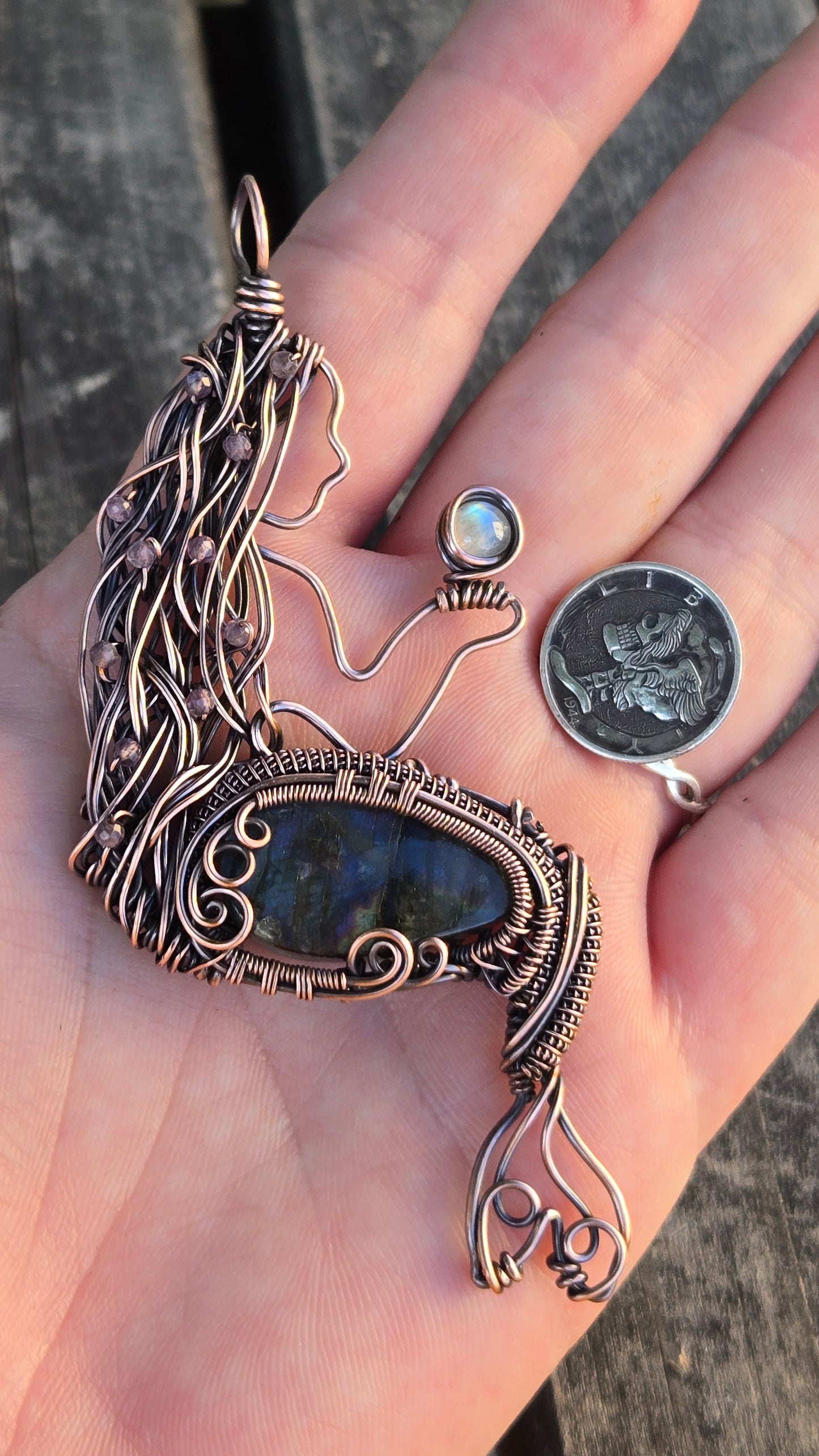 Mermaid Wire Wrapped Pendant