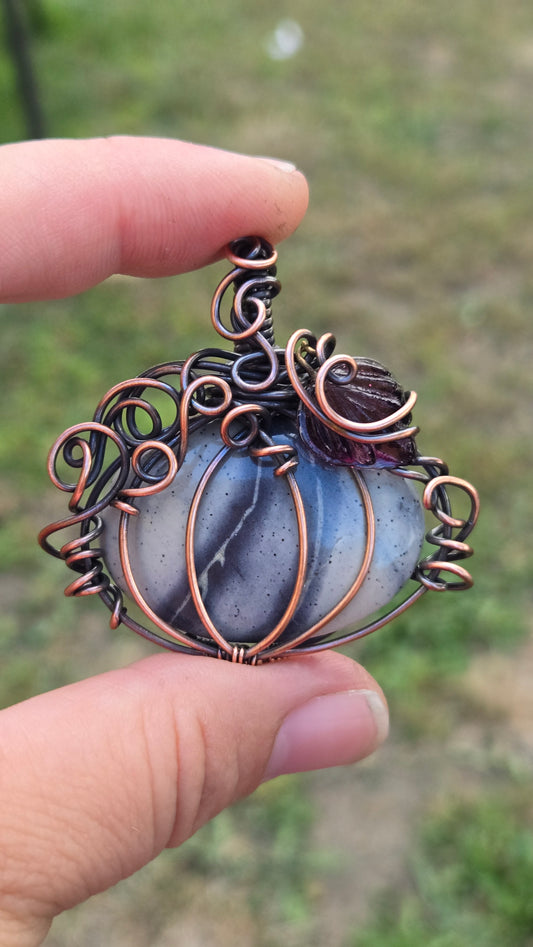 Pumpkin Wire Wrapped Pendant