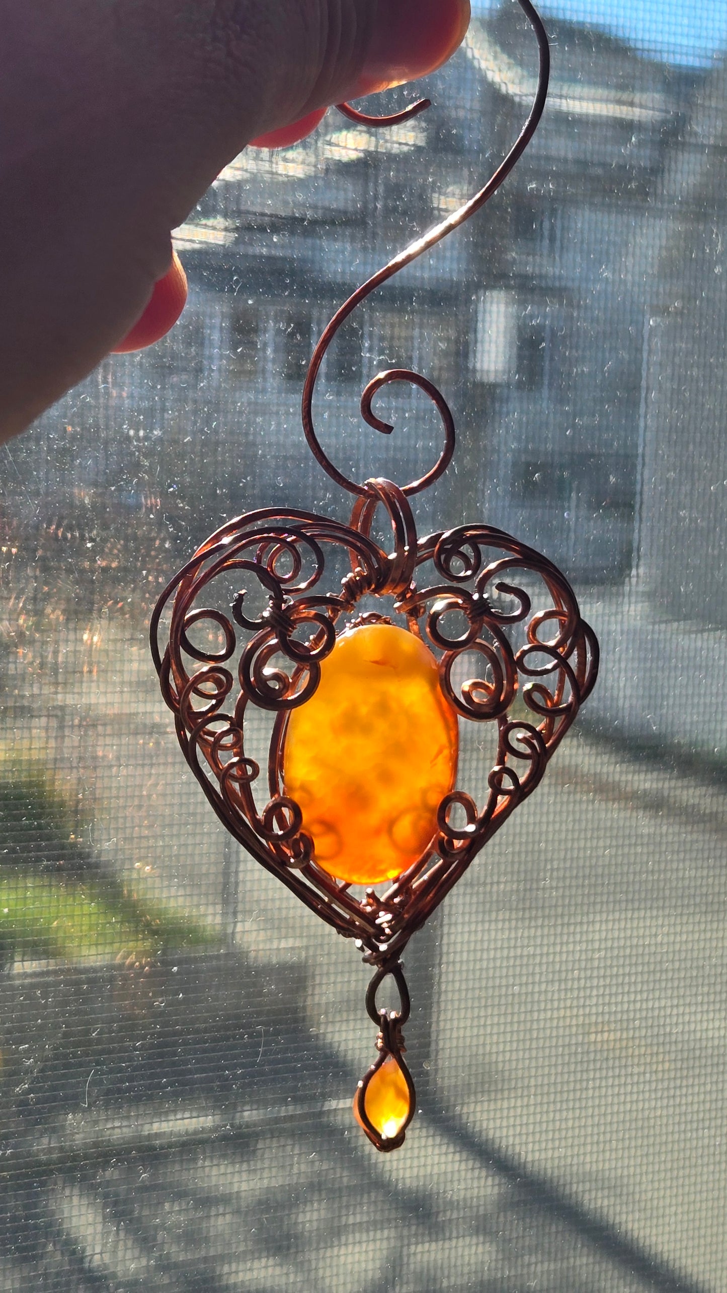 Carnelian Wire Wrapped Suncatcher