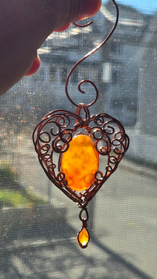 Carnelian Wire Wrapped Suncatcher