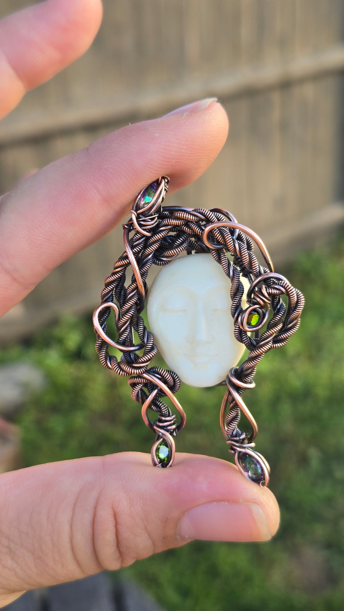 Medusa Wire Wrapped Pendant