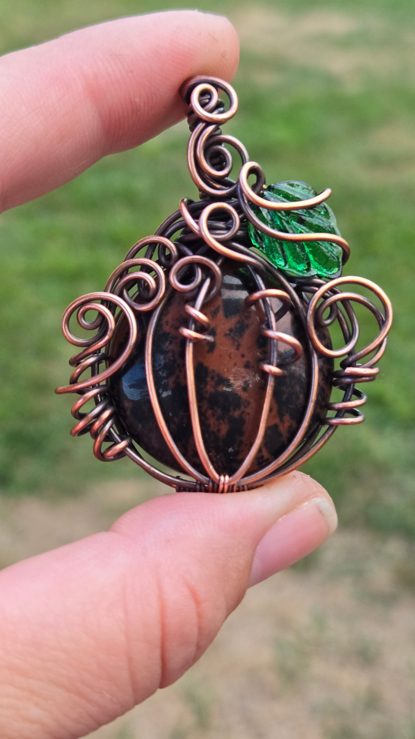 Pumpkin Wire Wrapped Pendant