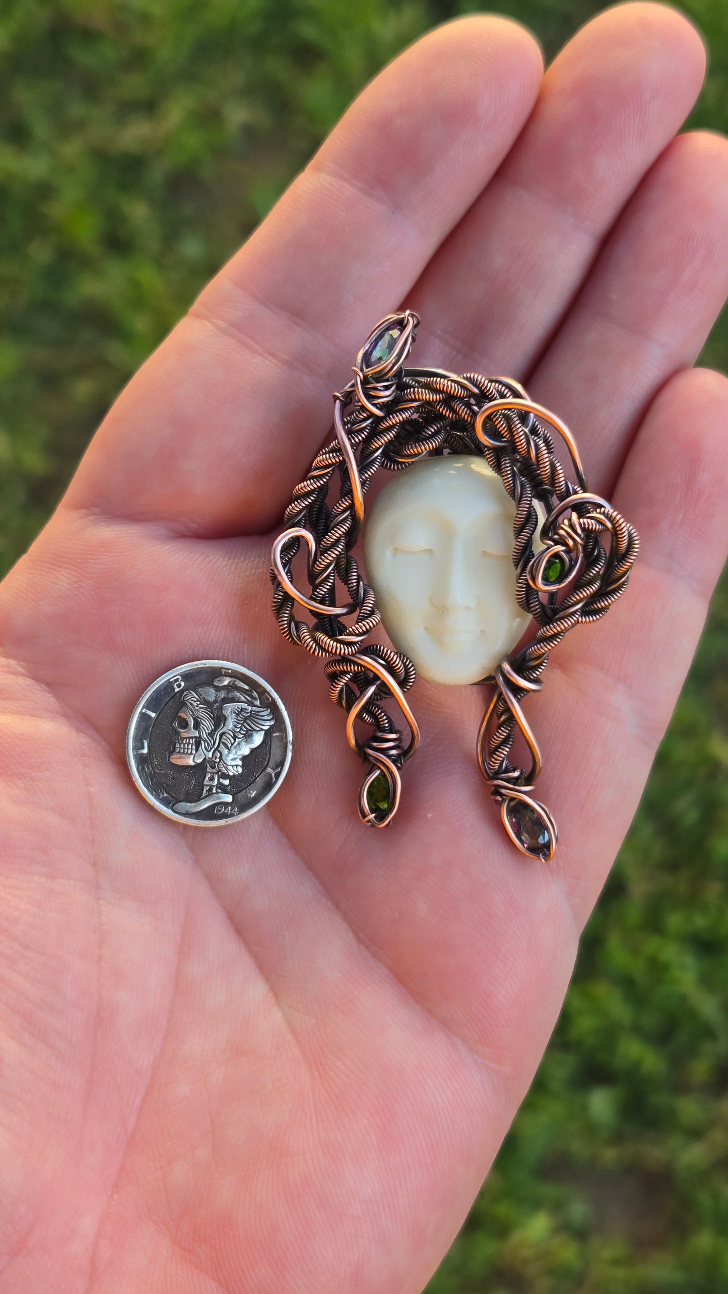 Medusa Wire Wrapped Pendant