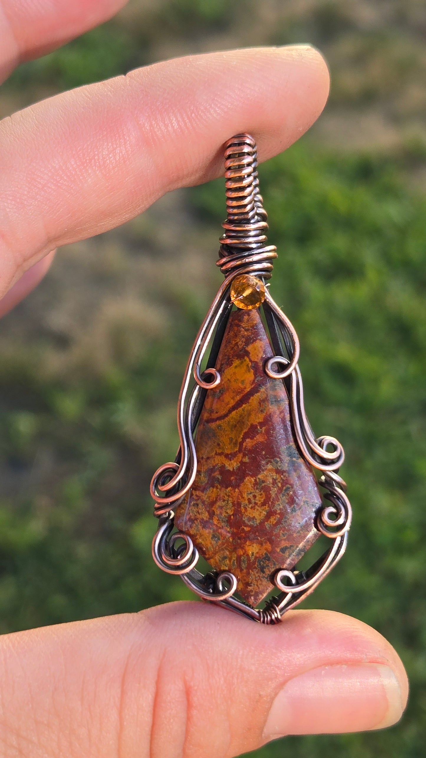 Jasper Wire Wrapped Pendant