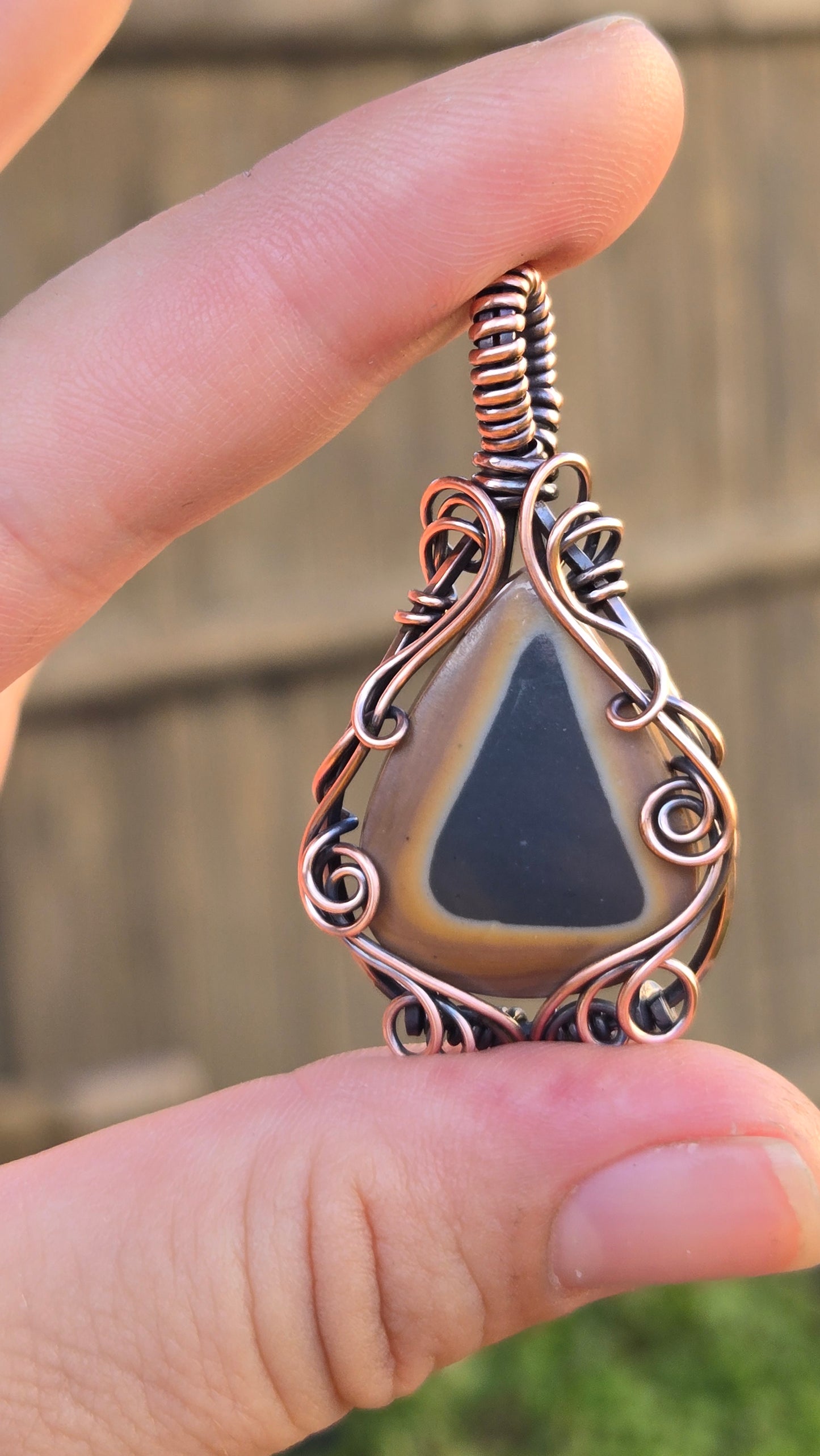 Polychrome Jasper Wire Wrapped Pendant