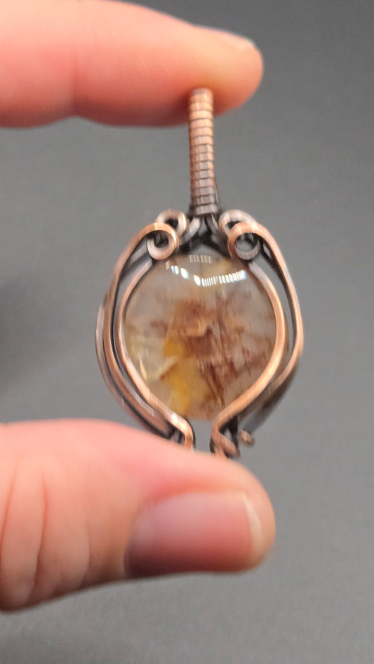 Rutilated Quartz Wire Wrapped Pendant