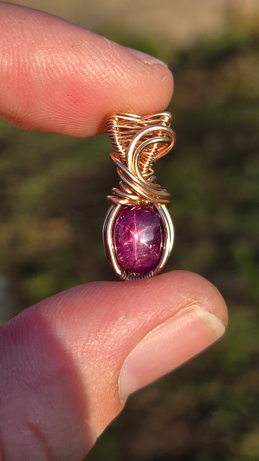 Star Ruby Wire Wrapped Pendant