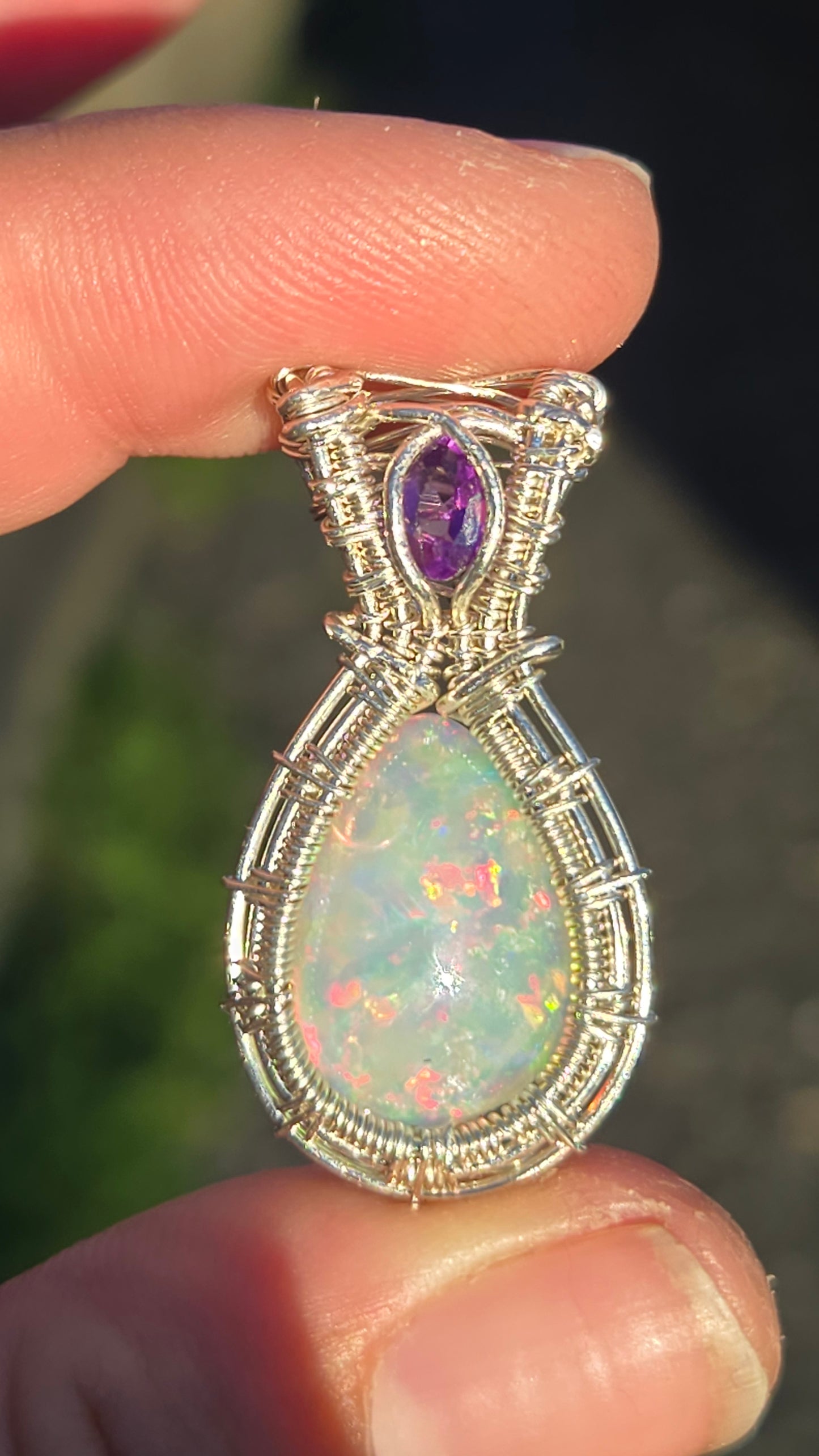 6.5ct Opal Wire Wrapped Pendant