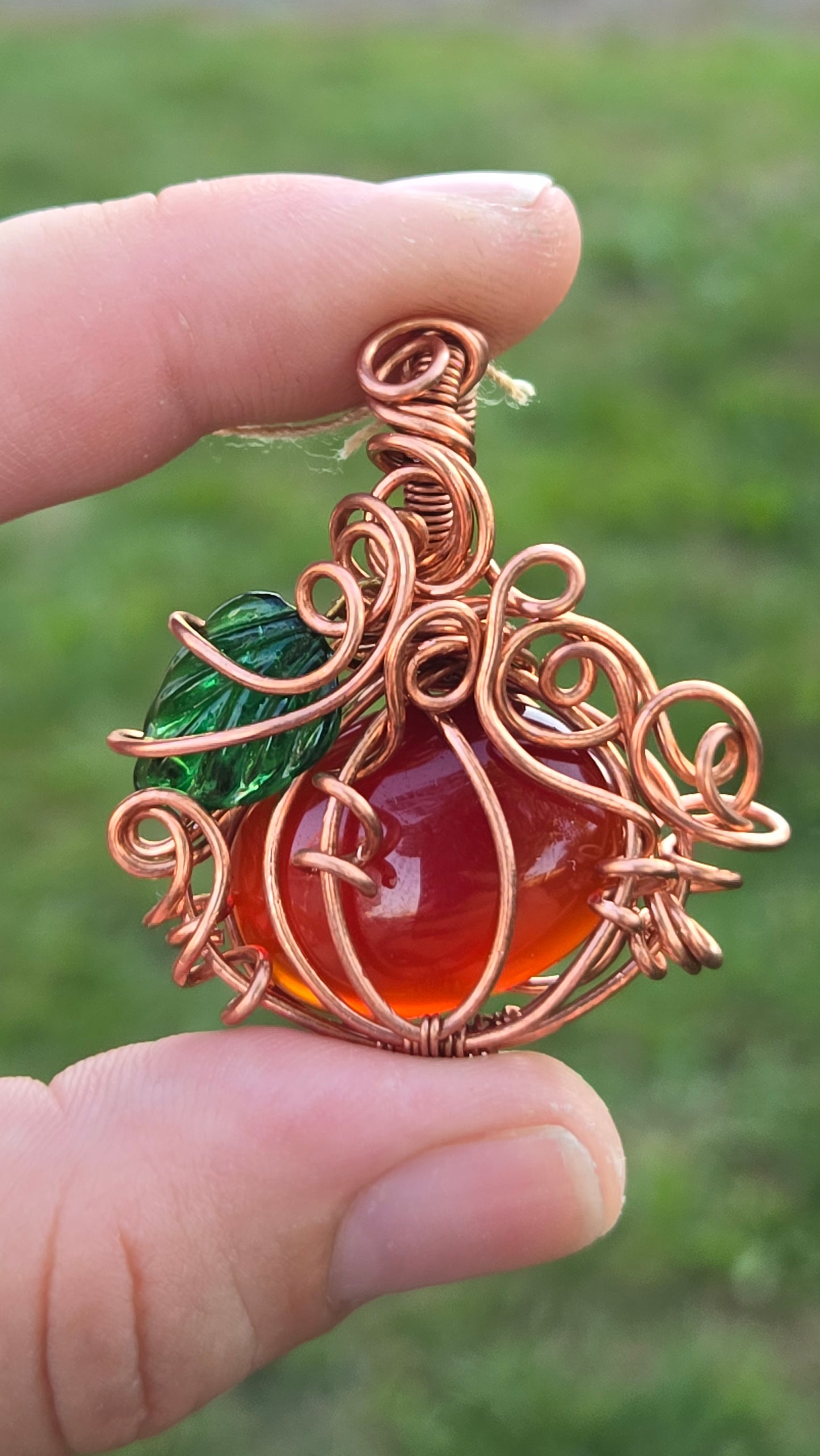 Pumpkin Wire Wrapped Pendant