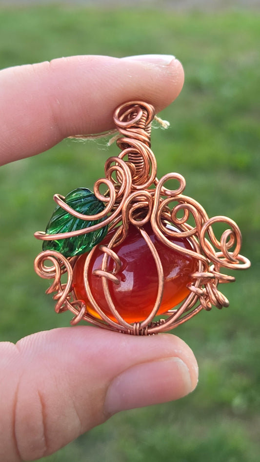 Pumpkin Wire Wrapped Pendant