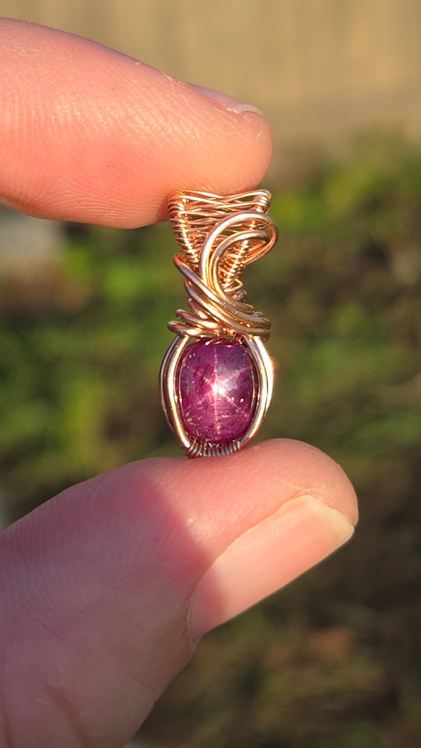 Star Ruby Wire Wrapped Pendant