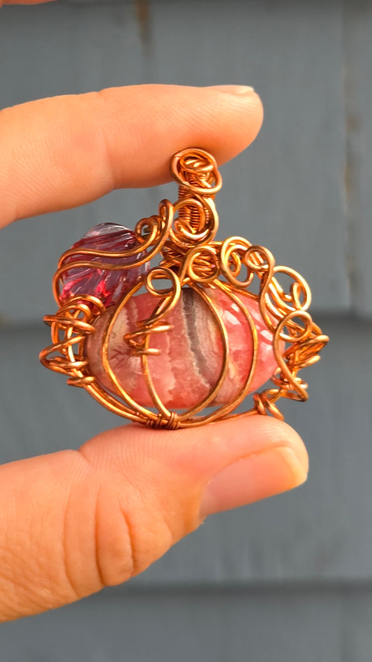 Pumpkin Wire Wrapped Pendant