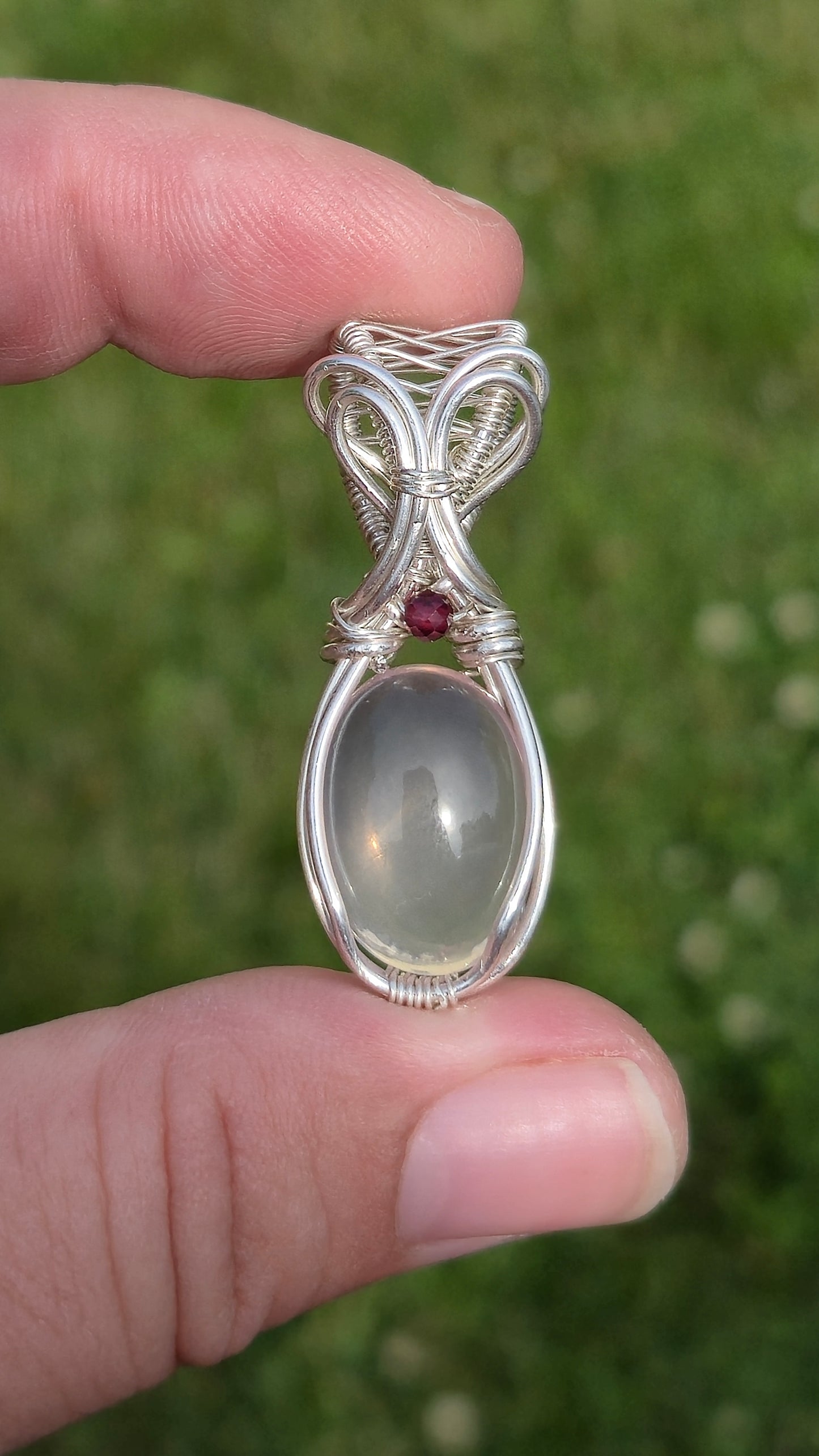 Star Rose Quartz Wire Wrapped Pendant