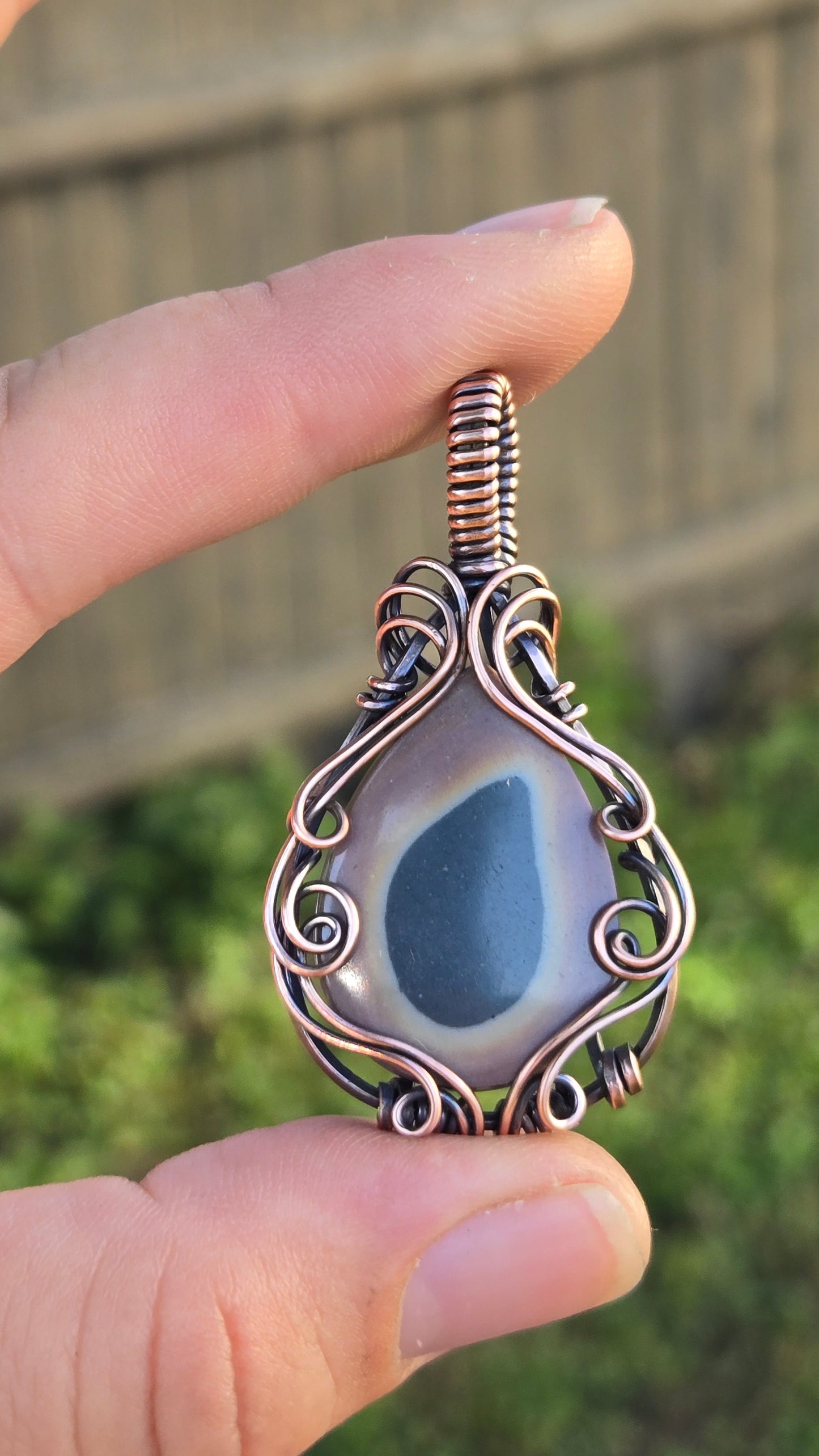 Polychrome Jasper Wire Wrapped Pendant