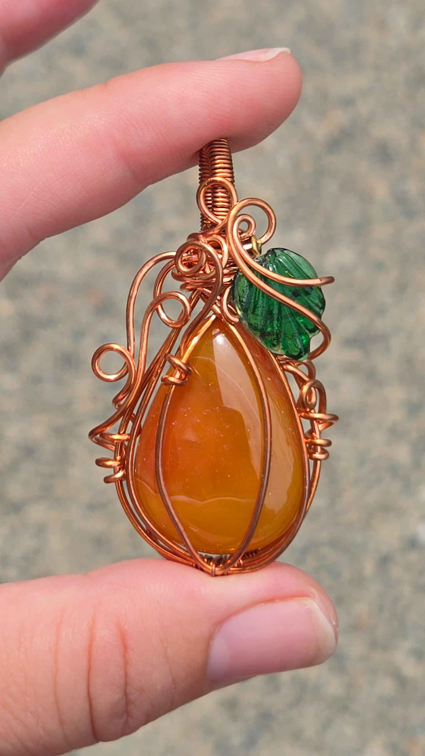 Pumpkin Wire Wrapped Pendant