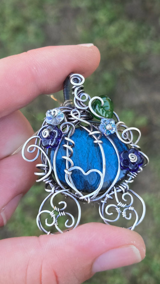Pumpkin Carriage Wire Wrapped Pendant