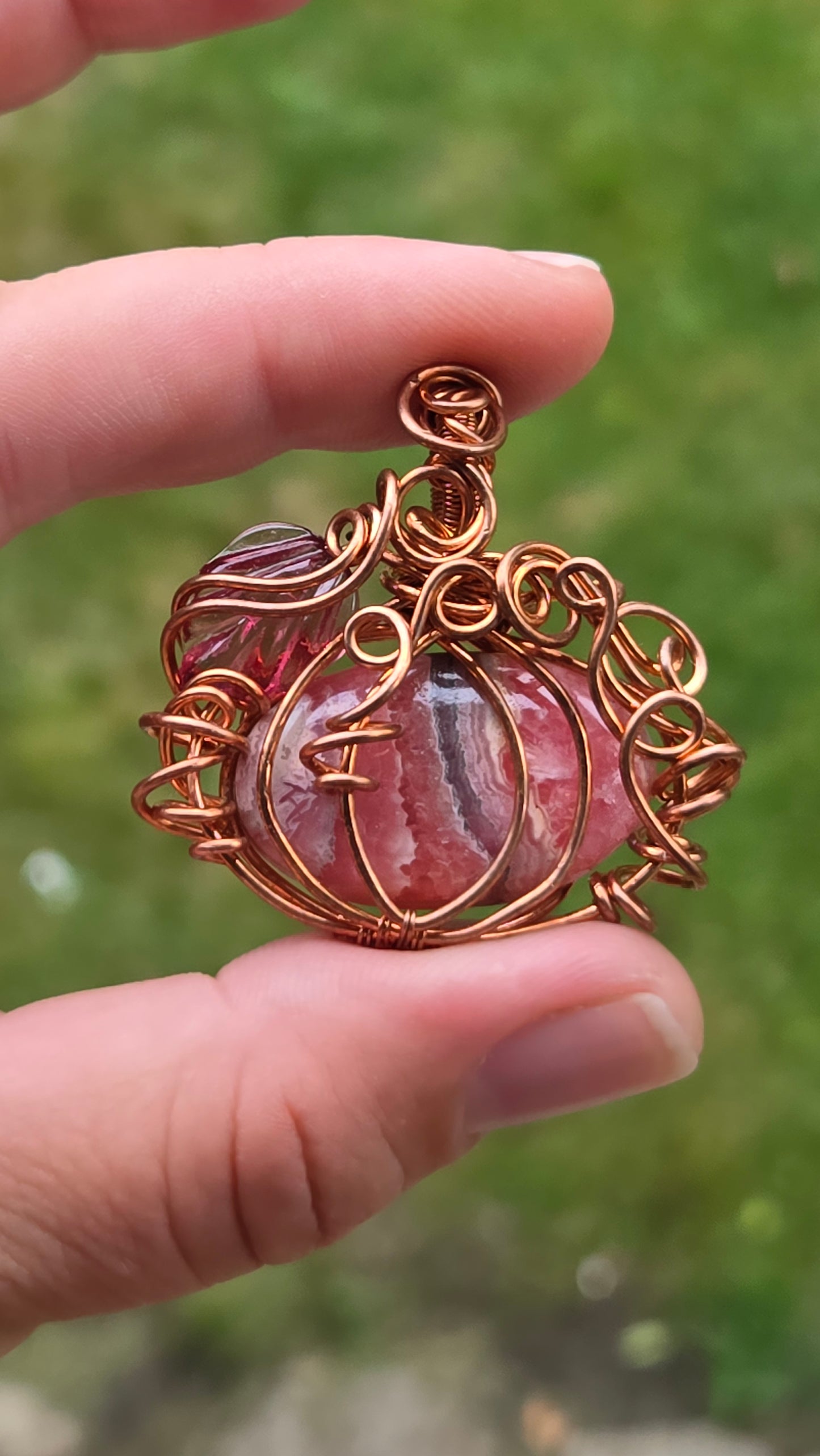 Pumpkin Wire Wrapped Pendant