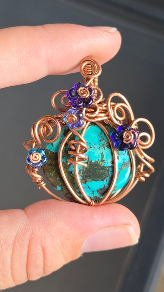 Pumpkin Wire Wrapped Pendant