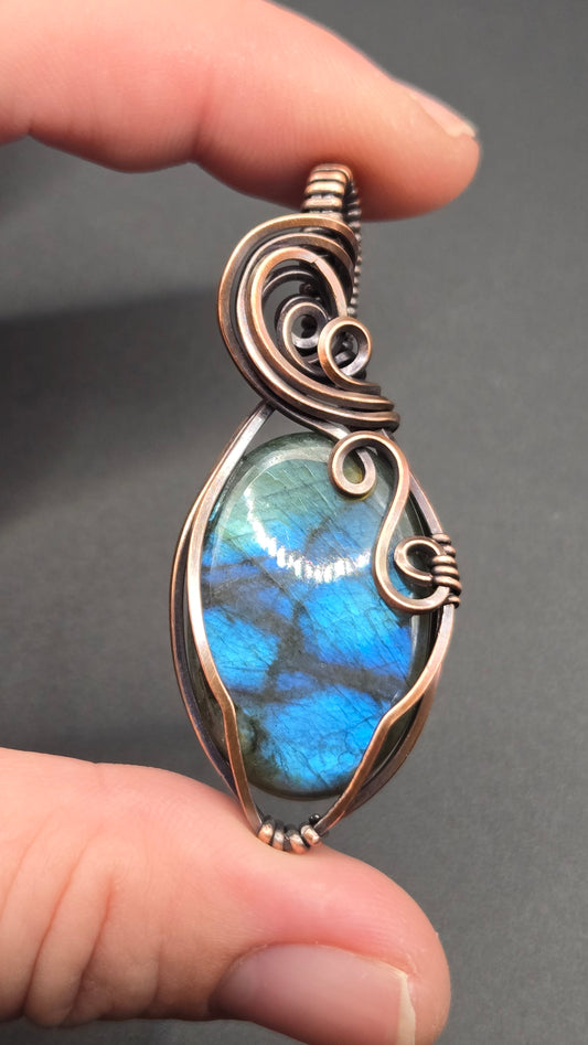 Labradorite Wire Wrapped Pendant