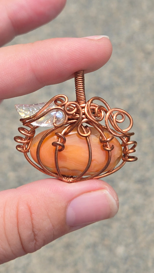 Pumpkin Wire Wrapped Pendant