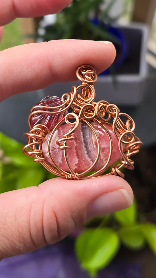 Pumpkin Wire Wrapped Pendant