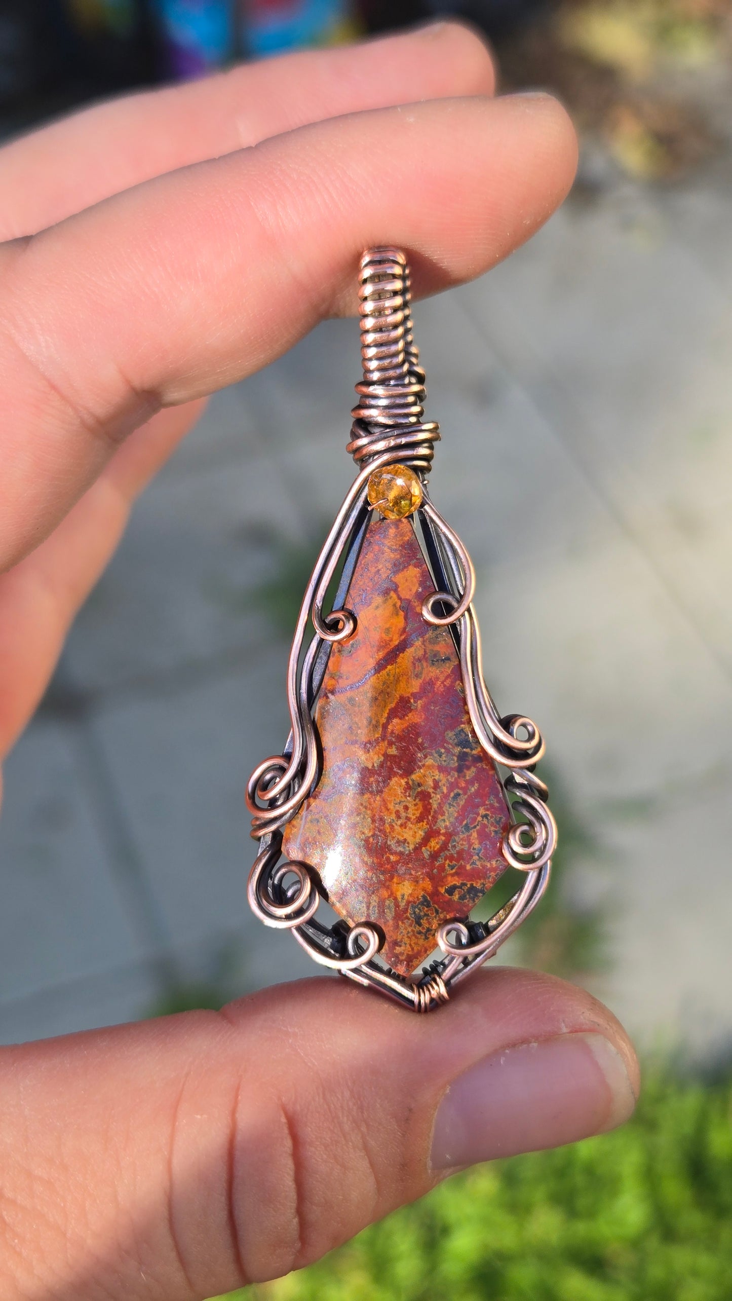 Jasper Wire Wrapped Pendant