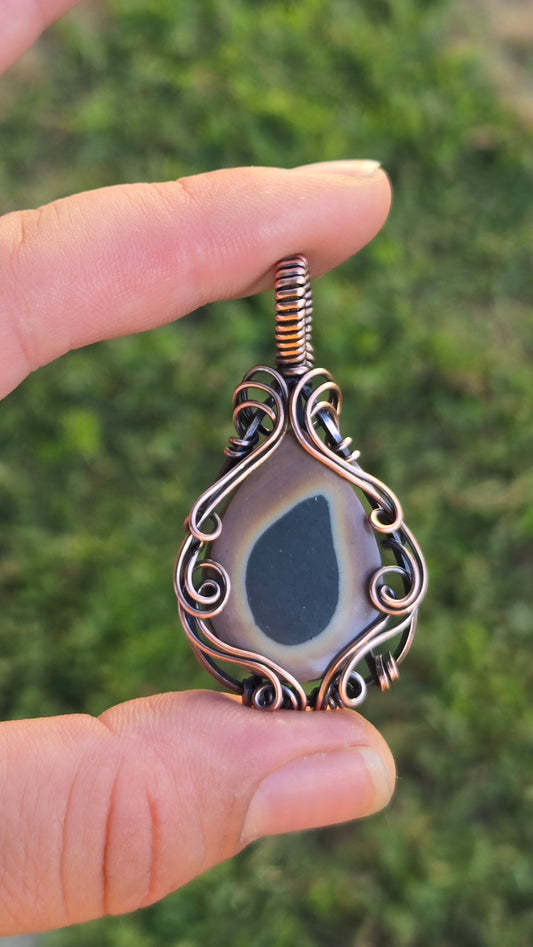 Polychrome Jasper Wire Wrapped Pendant