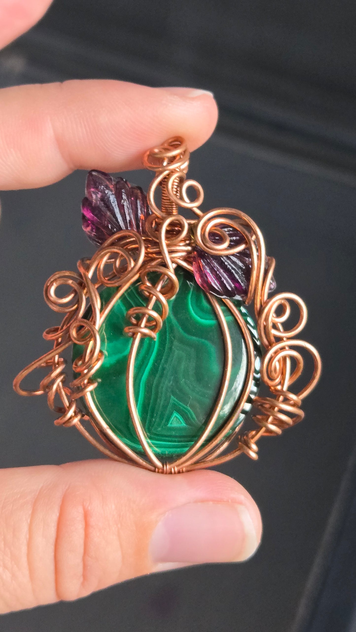 Pumpkin Wire Wrapped Pendant