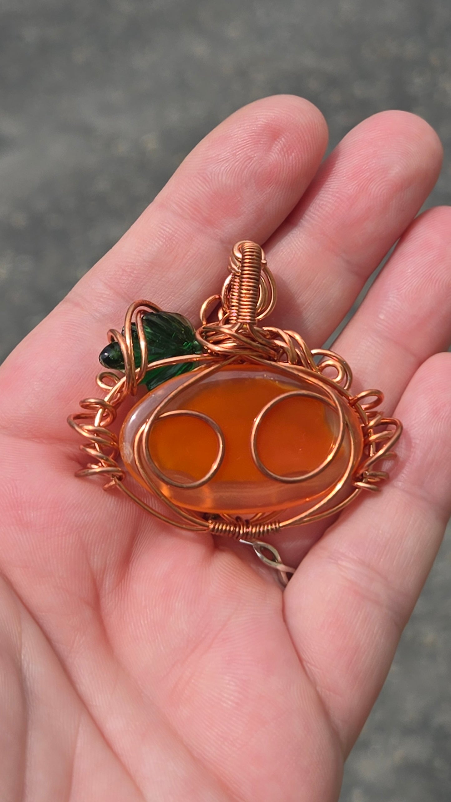Pumpkin Wire Wrapped Pendant
