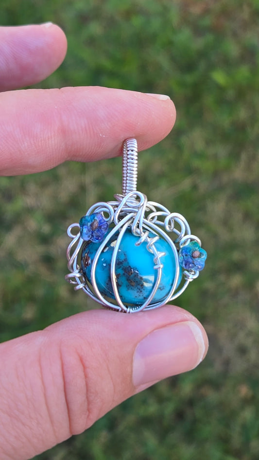 Pumpkin Wire Wrapped Pendant