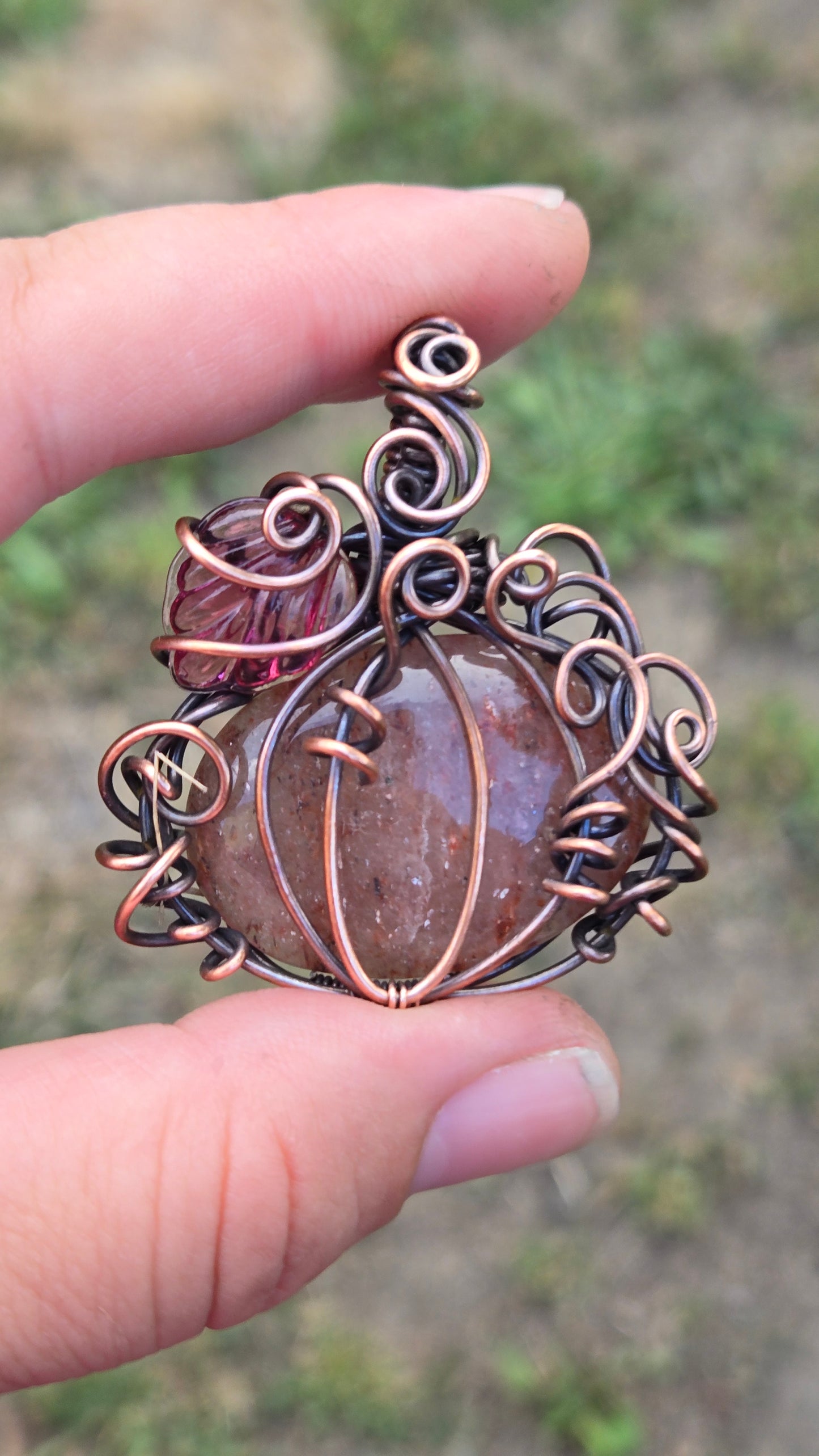 Pumpkin Wire Wrapped Pendant