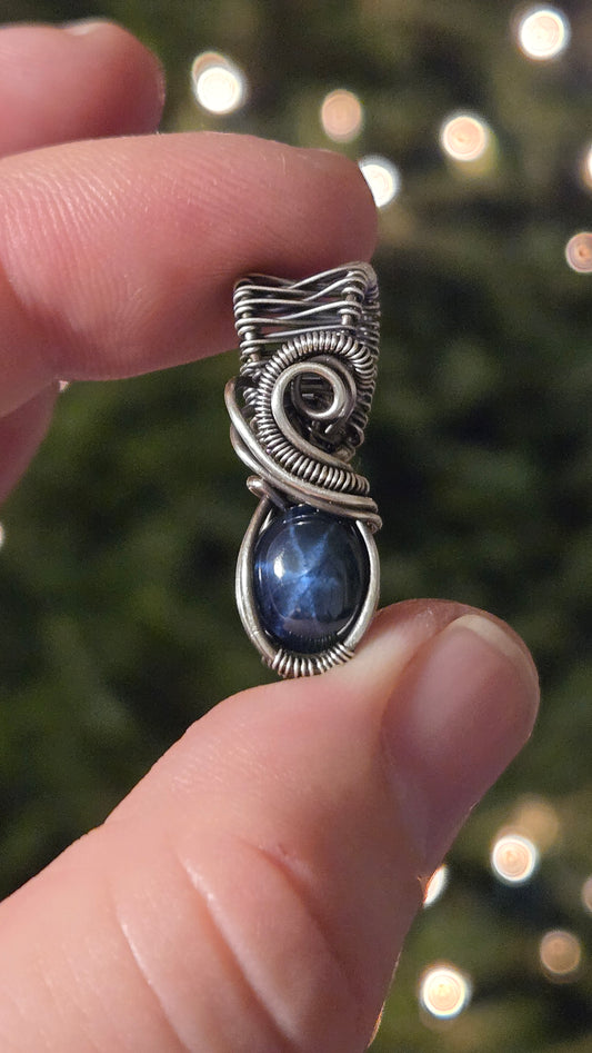 Star Sapphire Wire Wrapped Pendant