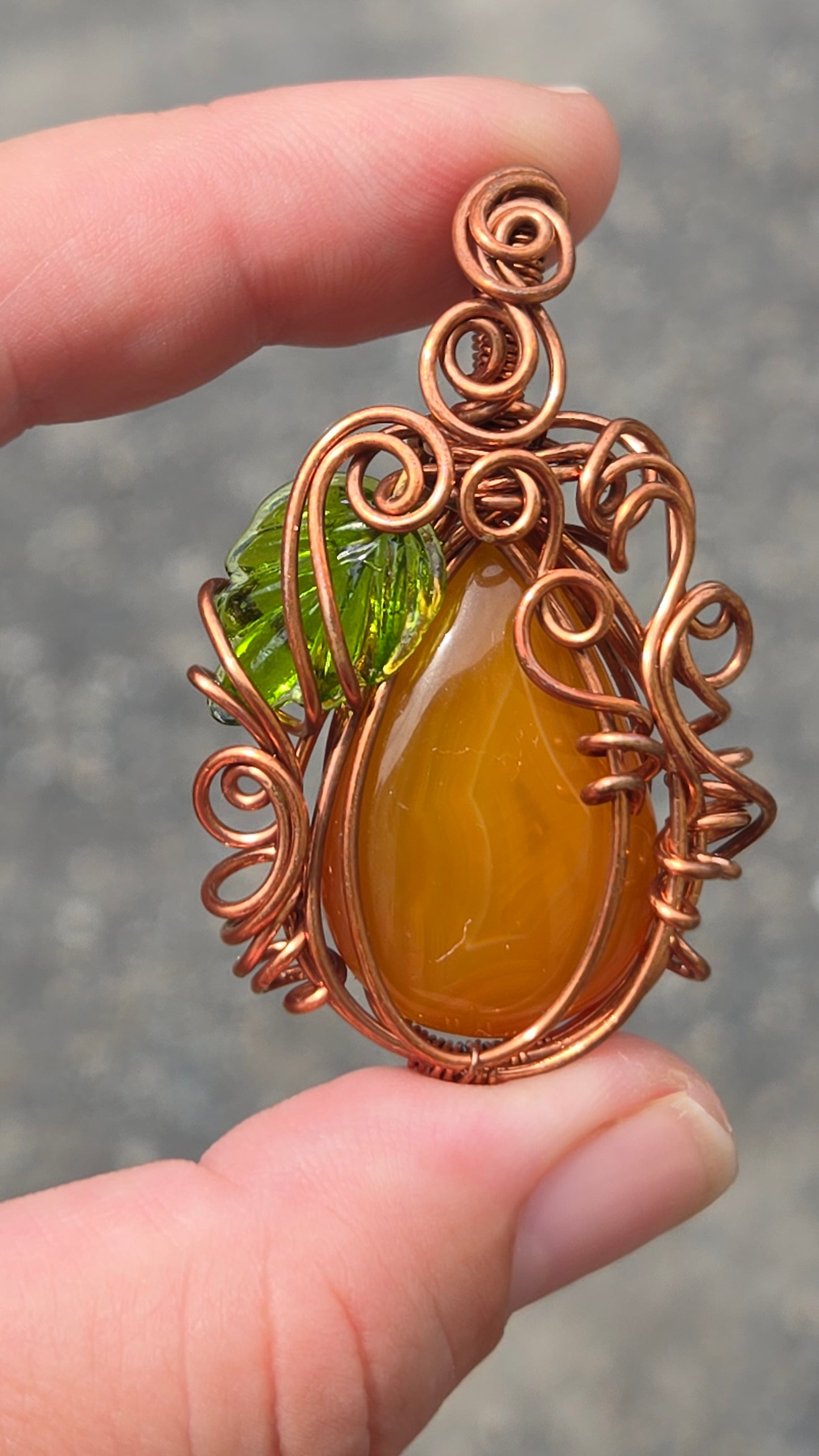 Pumpkin Wire Wrapped Pendant