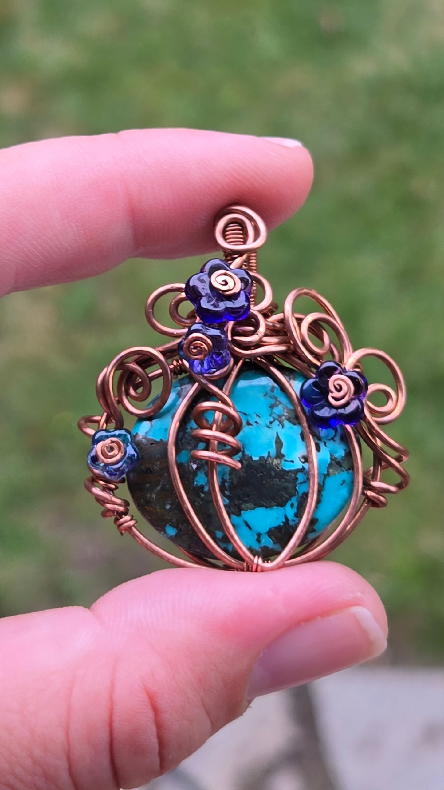 Pumpkin Wire Wrapped Pendant