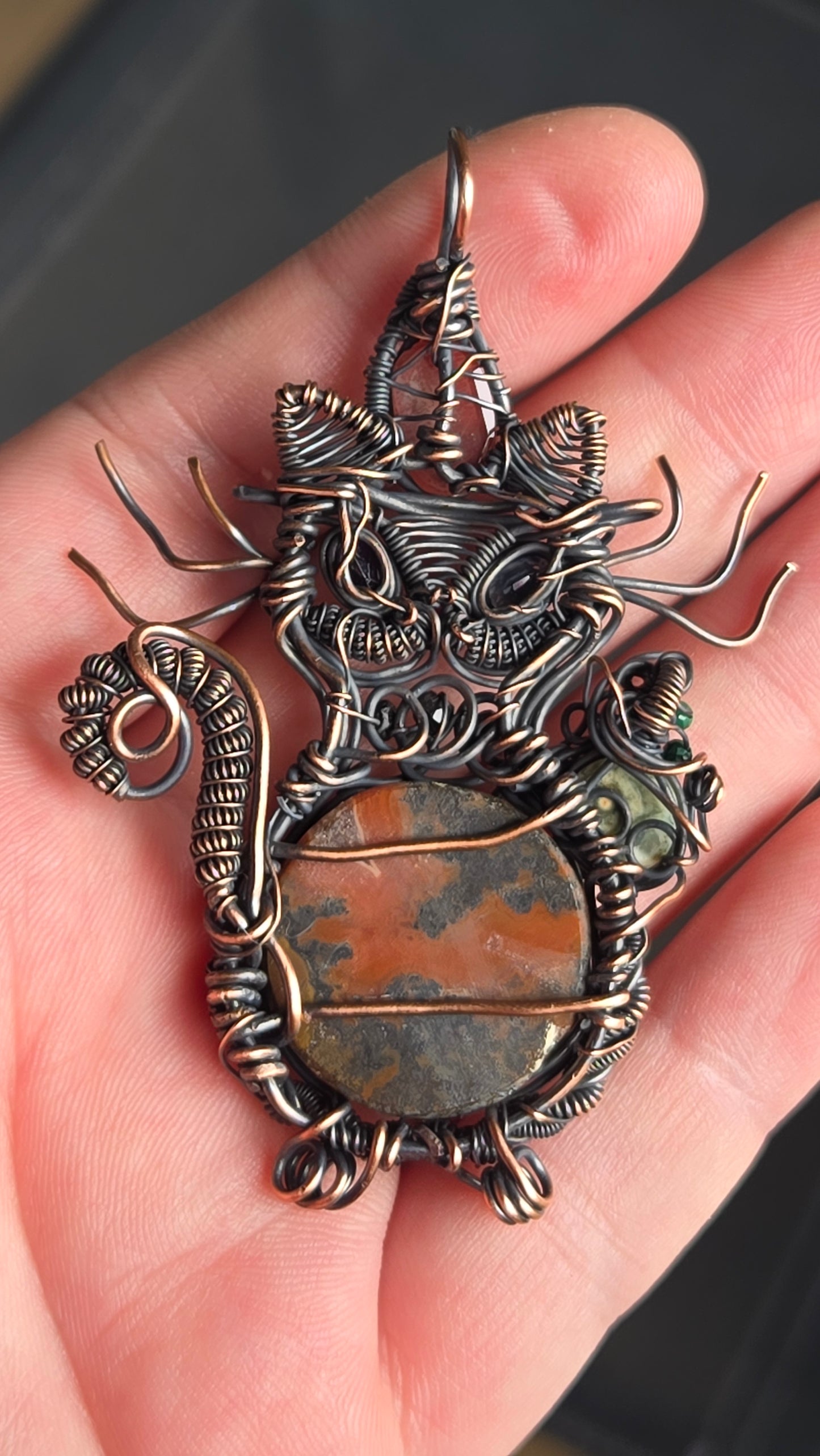 Magical Kitty Wire Wrapped Pendant