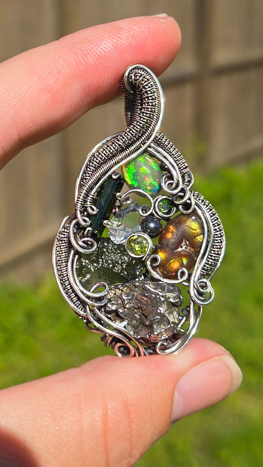 Out of this World Wire Wrapped Pendant