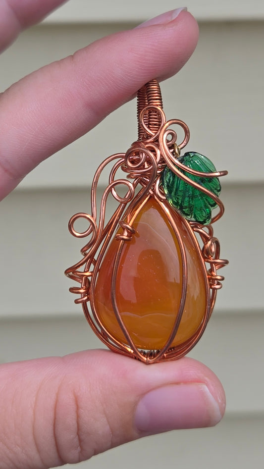 Pumpkin Wire Wrapped Pendant