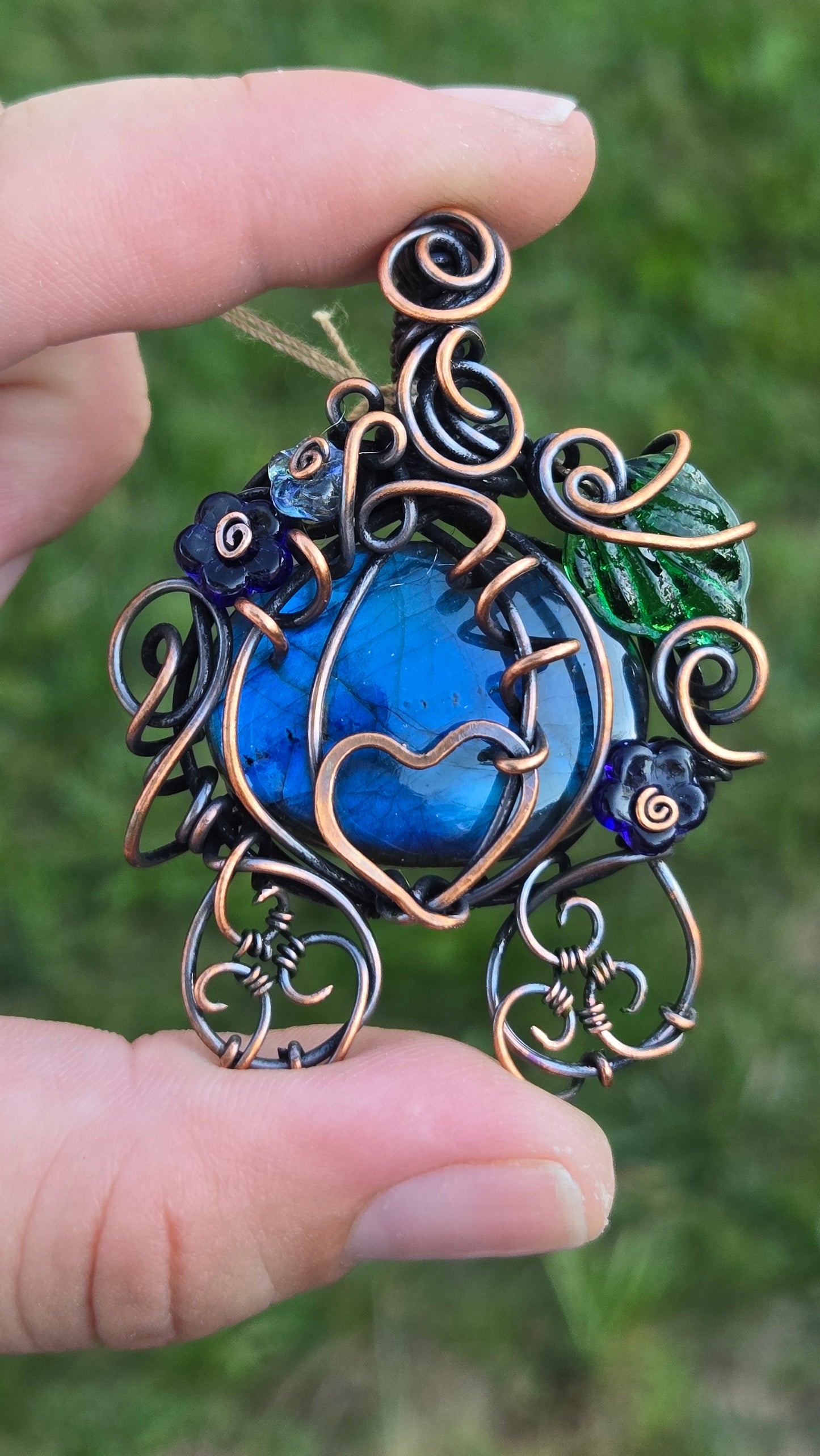 Pumpkin Carriage Wire Wrapped Pendant