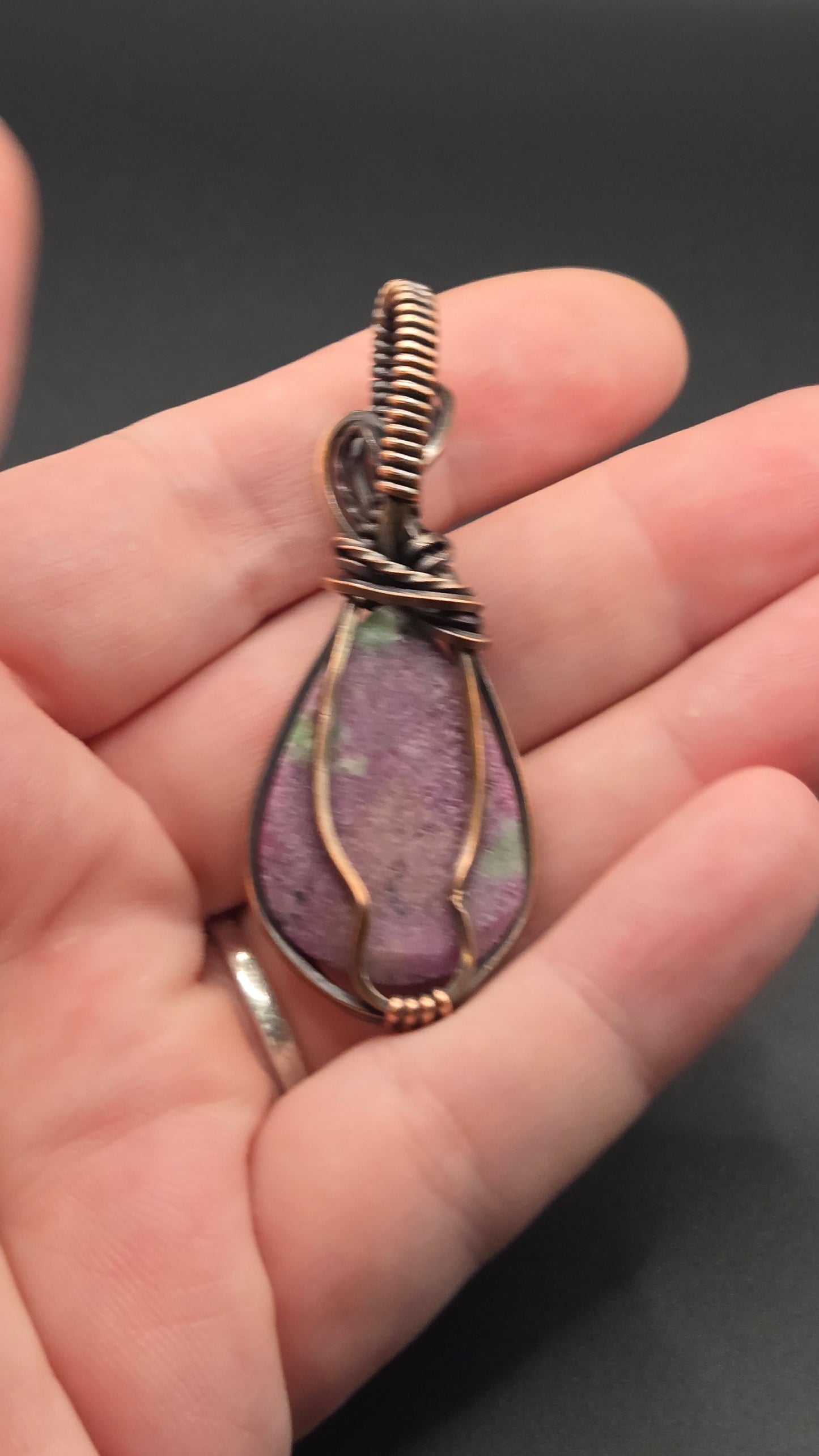 Ruby in Zoisite Wire Wrapped Pendant