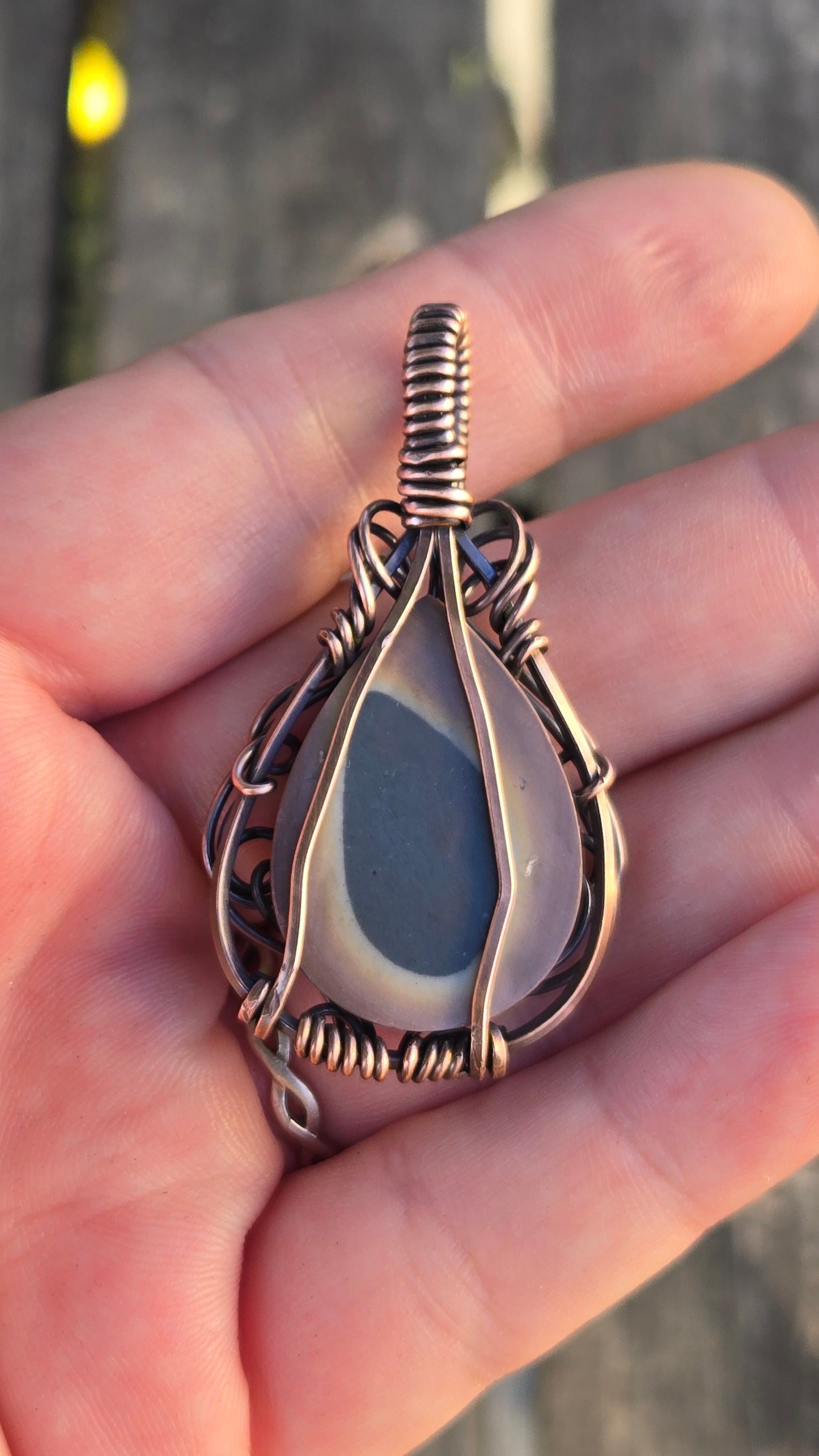 Polychrome Jasper Wire Wrapped Pendant
